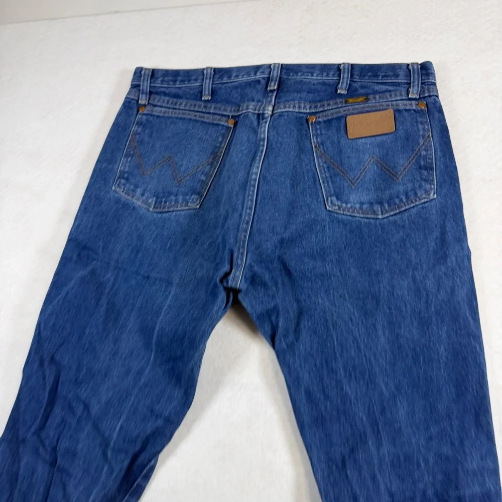 Wrangler 13MWZ Cowboy Cut Original Fit Mens Jeans Blue 38x32 Indigo Denim